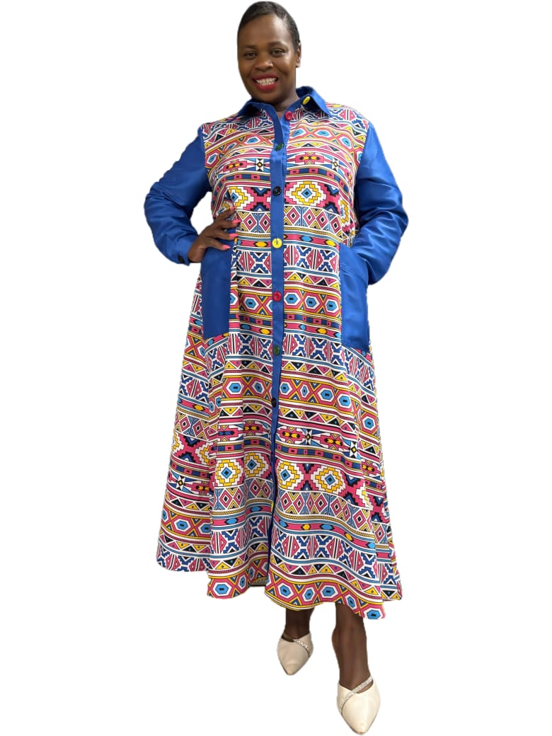 Ndebele A-Line Shirt Dress